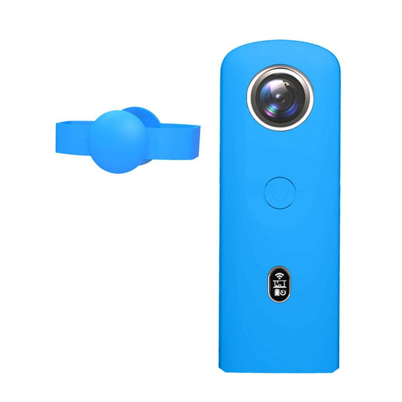 360 Camera Silicone Case with Lens Cover for Ricoh Theta Sc2 - Blue