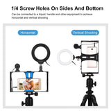 3-In-1 Vlogging Kit With Smartphone Rig Microphone And Led Ring Light - Blue