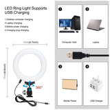 3-In-1 Vlogging Kit With Smartphone Rig Microphone And Led Ring Light - Blue