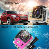 170 Degree Wide Angle Wifi Action Camera with Waterproof Case - Supports 64gb Micro Sd - Blue