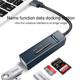 5-In-1 Usb3.0 Hub Adapter 3X Usb + Sd / Tf Reader - Blue