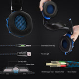 Surround Gaming Headset With Mic & Led Lights - Black Blue