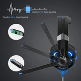 Surround Gaming Headset With Mic & Led Lights - Black Blue