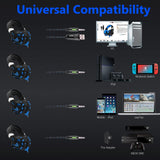 Surround Gaming Headset With Mic & Led Lights - Black Blue