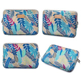 15.6 Inch Laptop Sleeve Case with Zipper for Macbook Samsung Sony Dell Alienware Chuwi Asus Hp - Colourful Leaves Design - Blue
