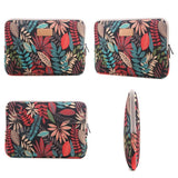 15.6 Inch Laptop Sleeve Case with Zipper for Macbook Samsung Sony Dell Alienware Chuwi Asus Hp - Colourful Leaves Design - Blue