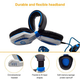 3.5Mm Noise-Canceling Gaming Headset With Retractable Mic 2M Cable - White Blue