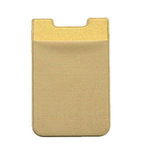Lycra Phone Card Holder Stretch Back Sticker Wallet For Cards Bus Pass Bank Fits Most Phones - Gold