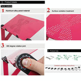 Adjustable Foldable Laptop Stand - Portable 360 Degree Aluminum - Magenta