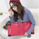Adjustable Foldable Laptop Stand - Portable 360 Degree Aluminum - Magenta