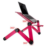 Adjustable Foldable Laptop Stand - Portable 360 Degree Aluminum - Magenta