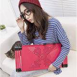 Adjustable Foldable Laptop Stand - Portable 360 Degree Aluminum - Magenta
