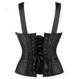Adjustable Plus Size Steampunk Gothic Corset With G String S To 6Xl - Brown - 4Xl