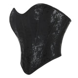 13 Women Gothic Bone-Supported Backless Bustier Pu Leather Corset Top With Back Zipper - Xxl