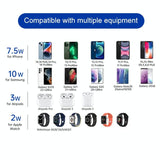 15W 3 In 1 Aluminum Wireless Charger - Purple