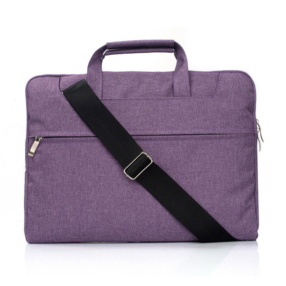 15.4 Inch Laptop Bag - Portable one Shoulder Zipper for Macbook Samsung Sony Dell Alienware Chuwi Asus Hp - Purple