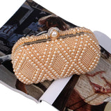 Party Pearl Handbag Women Fashion Crossbody For Banquets & Events - Beige