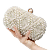 Party Pearl Handbag Women Fashion Crossbody For Banquets & Events - Beige