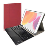 9.7 Ipad Keyboard Case With Touchpad Pen Slot & Bracket - Magnetic Detachable - Red
