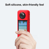 Silicone Protective Case with Lens Cover for Insta360 X3 - Red