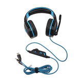 Pc Gaming Headset With Mic Led Volume Control 2.2M Cable Blue / Black - Pc0105R