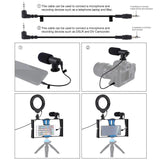 3-In-1 Vlogging Kit With Smartphone Rig Microphone And Led Ring Light - Red