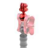 Aluminum Ball Head Adapter for Gopro Insta360 Dji Action Cameras - 2.5cm Diameter - Red