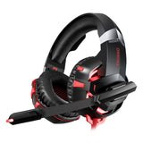 Surround Gaming Headset With Mic & Led Lights - Black Red
