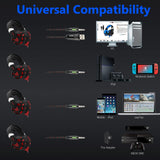 Surround Gaming Headset With Mic & Led Lights - Black Red