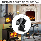 Eco-friendly Heat Powered Stove Fan for Wood / Gas / Pellet Stoves - Rose Red