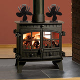 Eco-friendly Heat Powered Stove Fan for Wood / Gas / Pellet Stoves - Rose Red