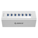 7-Port Aluminum Usb 3.0 Hub For Laptops - Silver