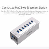 7-Port Aluminum Usb 3.0 Hub For Laptops - Silver