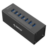7-Port Aluminum Usb 3.0 Hub For Laptops - Silver