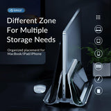 Space-saving Vertical Laptop Stand - Compact Design - Silver