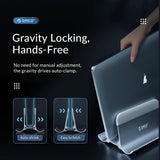 Space-saving Vertical Laptop Stand - Compact Design - Silver