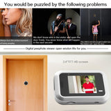 2.4 Screen 2.0Mp Security Camera With Tf Card Support - No Disturb Peephole Viewer