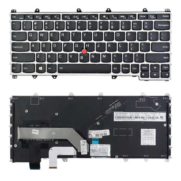 Backlit us Keyboard for Lenovo Thinkpad Yoga 260 / 370 / X380 - Silver