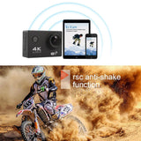 170 Degree Wide Angle Wifi Action Camera with Waterproof Case - Supports 64gb Micro Sd - Silver