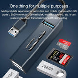 5-In-1 Usb3.0 Hub Adapter 3X Usb + Sd / Tf Reader - Silver