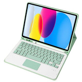 2022 Ipad 10.9 Lambskin Bluetooth Keyboard Case With Pen Slot - Baby Blue