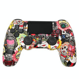 Wireless Bluetooth Game Controller for Ps4 with Dual Vibration and Light Strip - Green Eye Skull