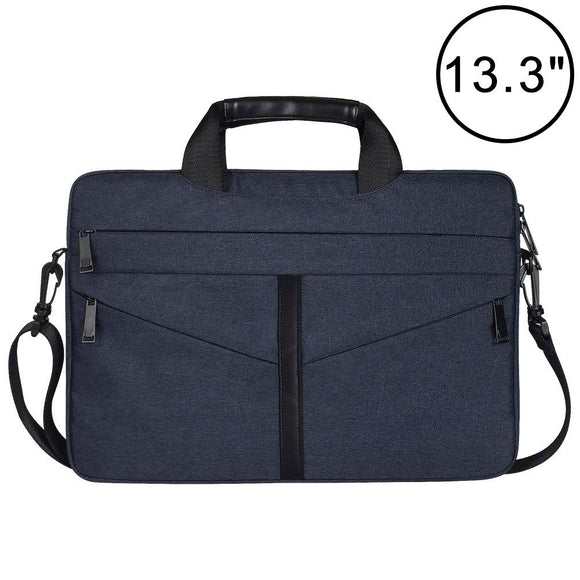 Stylish Zipper Laptop Bag with Shoulder Strap - Durable & Breathable - Navy Blue