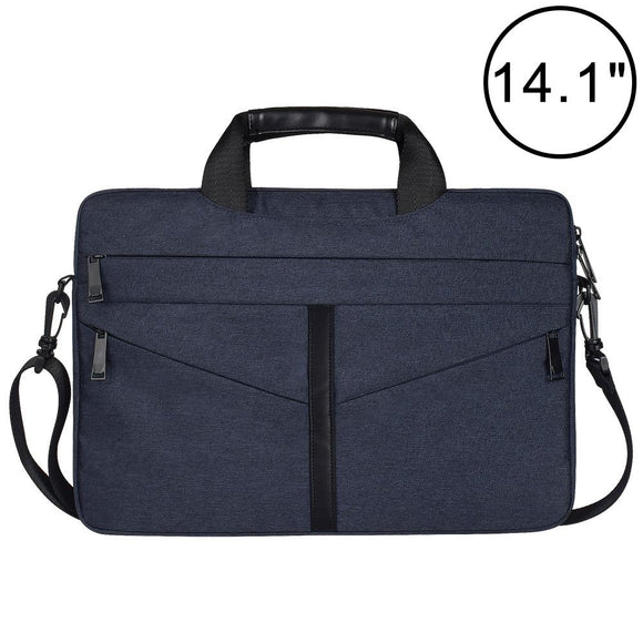 Stylish Zipper Laptop Bag with Shoulder Strap - Durable & Breathable - Navy Blue