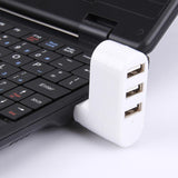 3-Port Usb 2.0 Hub With 180° Rotation - White