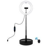 10.2 Dual-colour Led Ring Light with Usb Bluetooth Remote and Phone Holder - White