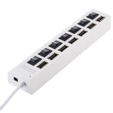 7-Port Usb Hub With High Speed 480Mbps On / Off Switch & 7 Leds - White