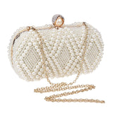 Party Pearl Handbag Women Fashion Crossbody For Banquets & Events - White