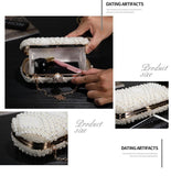 Party Pearl Handbag Women Fashion Crossbody For Banquets & Events - White
