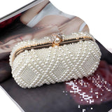 Party Pearl Handbag Women Fashion Crossbody For Banquets & Events - White